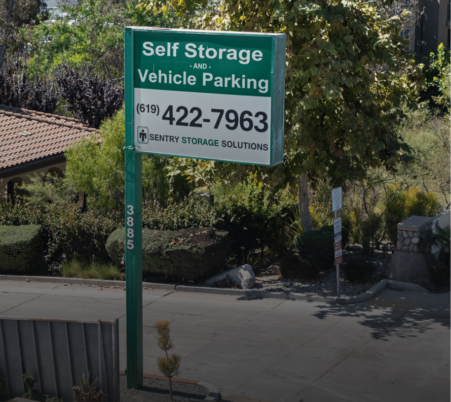 Outdoor sign for Self Storage and Vehicle Parking